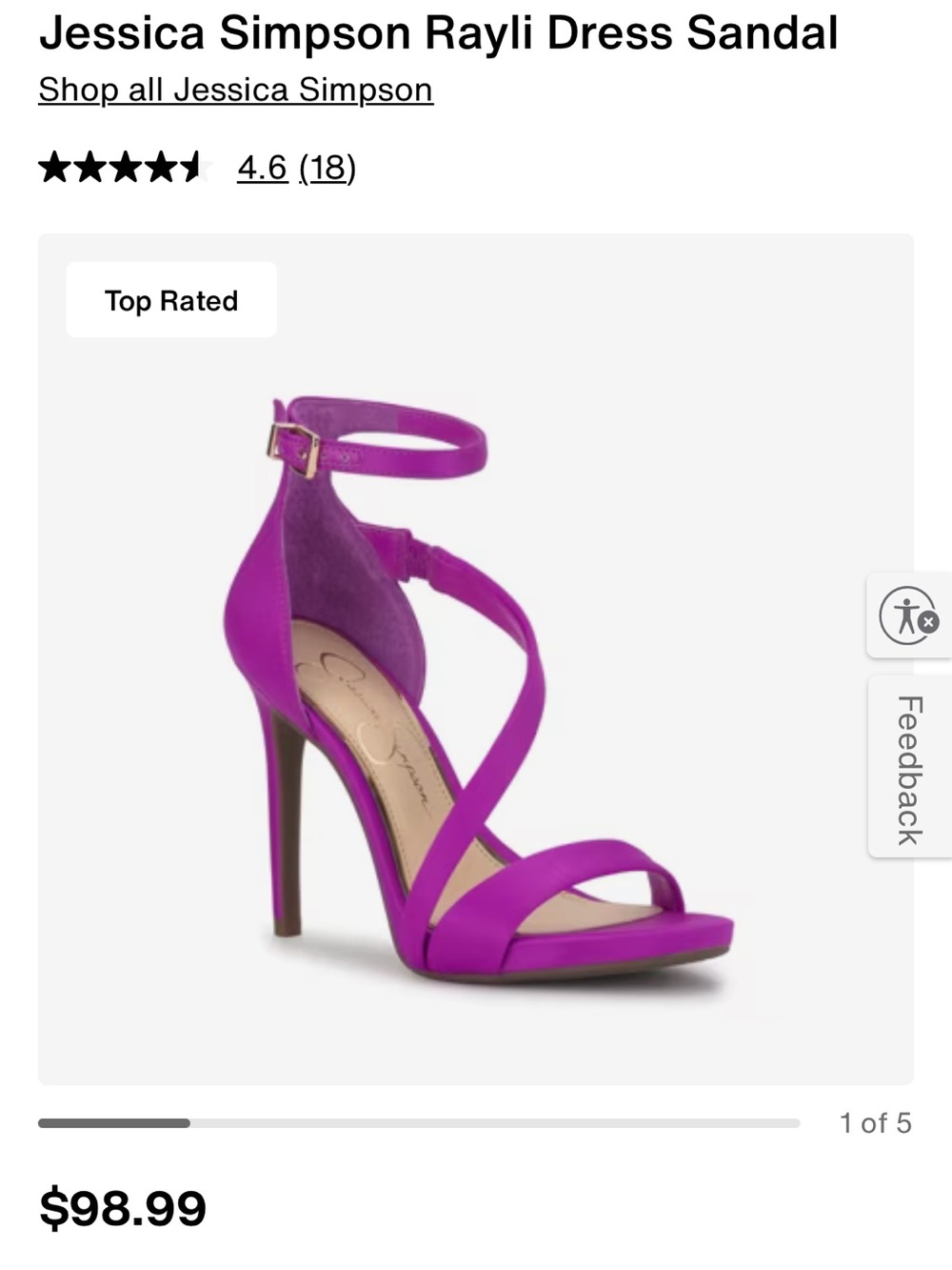 Jessica Simpson Rayli Dress Fuchsia Satin Strappy Ankle-Heels - Picture 13 of 13